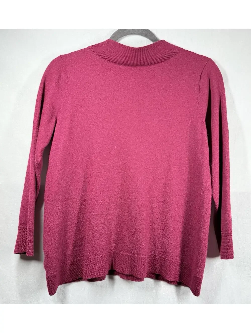 Talbots 100% Pure Merino Wool Sweater Women Merlot Sz Large Burgundy V-Neck Warm